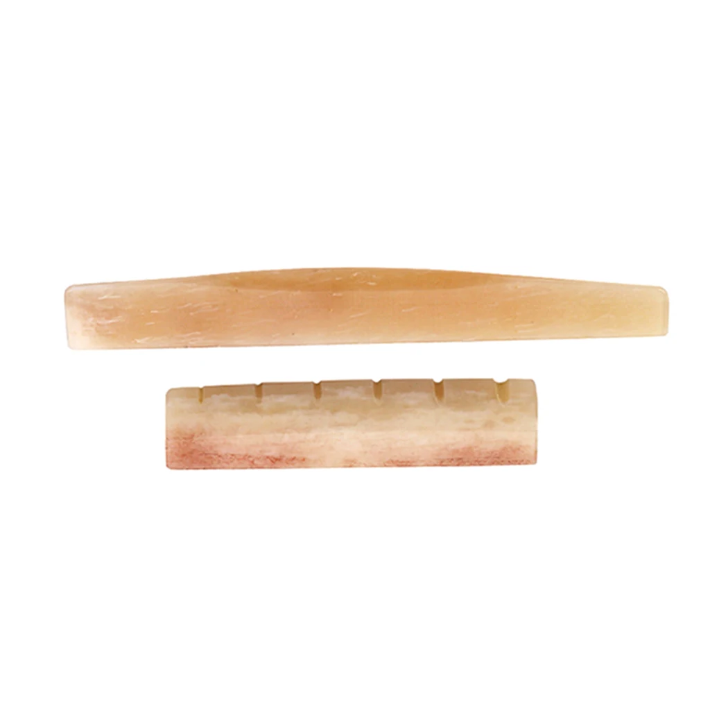Guitar Buffalo Bone Bridge Saddle Nut, Saddle And Groin Pad For 6 String Acoustic Guitar Parts, Beige Guitar Buffalo Bone Bridge Saddle Nut, Saddle And Groin Pad For 6 String Acoustic Guitar Parts, Beige