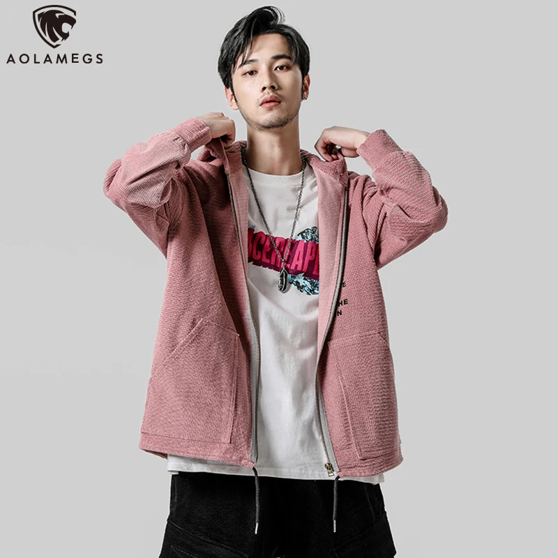 Aolamegs Men Jacket Solid Color All-match Coat Hip Hop Style Windbreaker Drawstring Casual Outwear Advanced Jackets Streetwear
Aolamegs Men Jacket Solid Color All-match Coat Hip Hop Style Windbreaker Drawstring Casual Outwear Advanced Jackets Streetwear