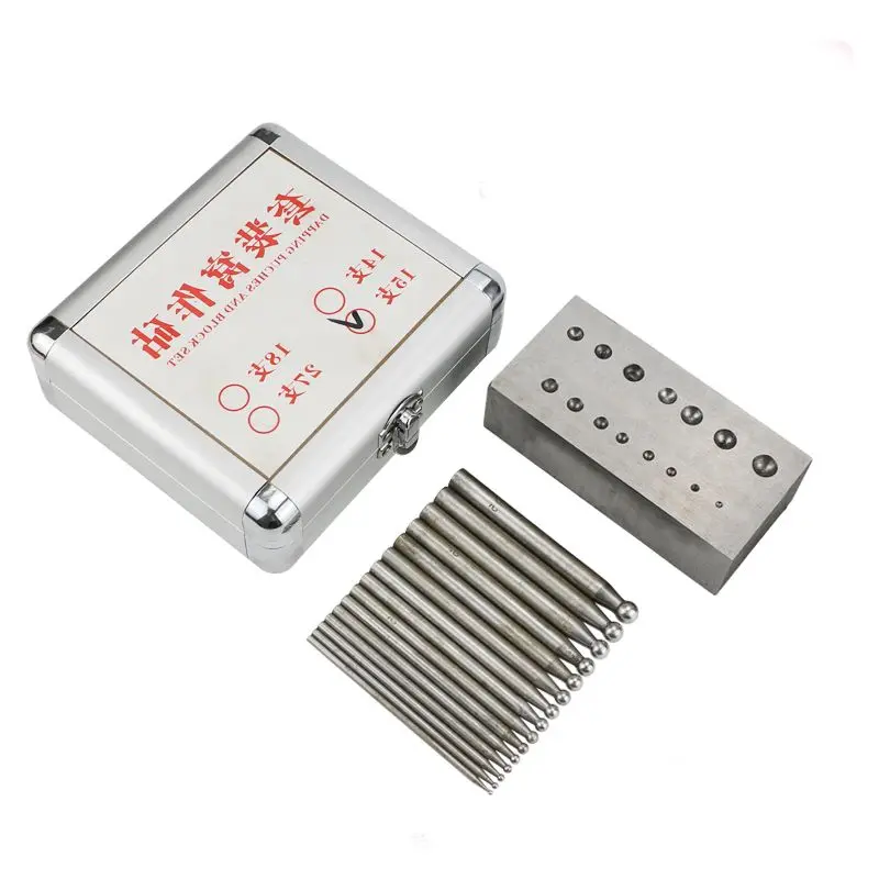 15PCS Jewelry Doming Block Punch Set Steel Dapping Die Craft Metal Working Tool 2-9.5mm
15PCS Jewelry Doming Block Punch Set Steel Dapping Die Craft Metal Working Tool 2-9.5mm
