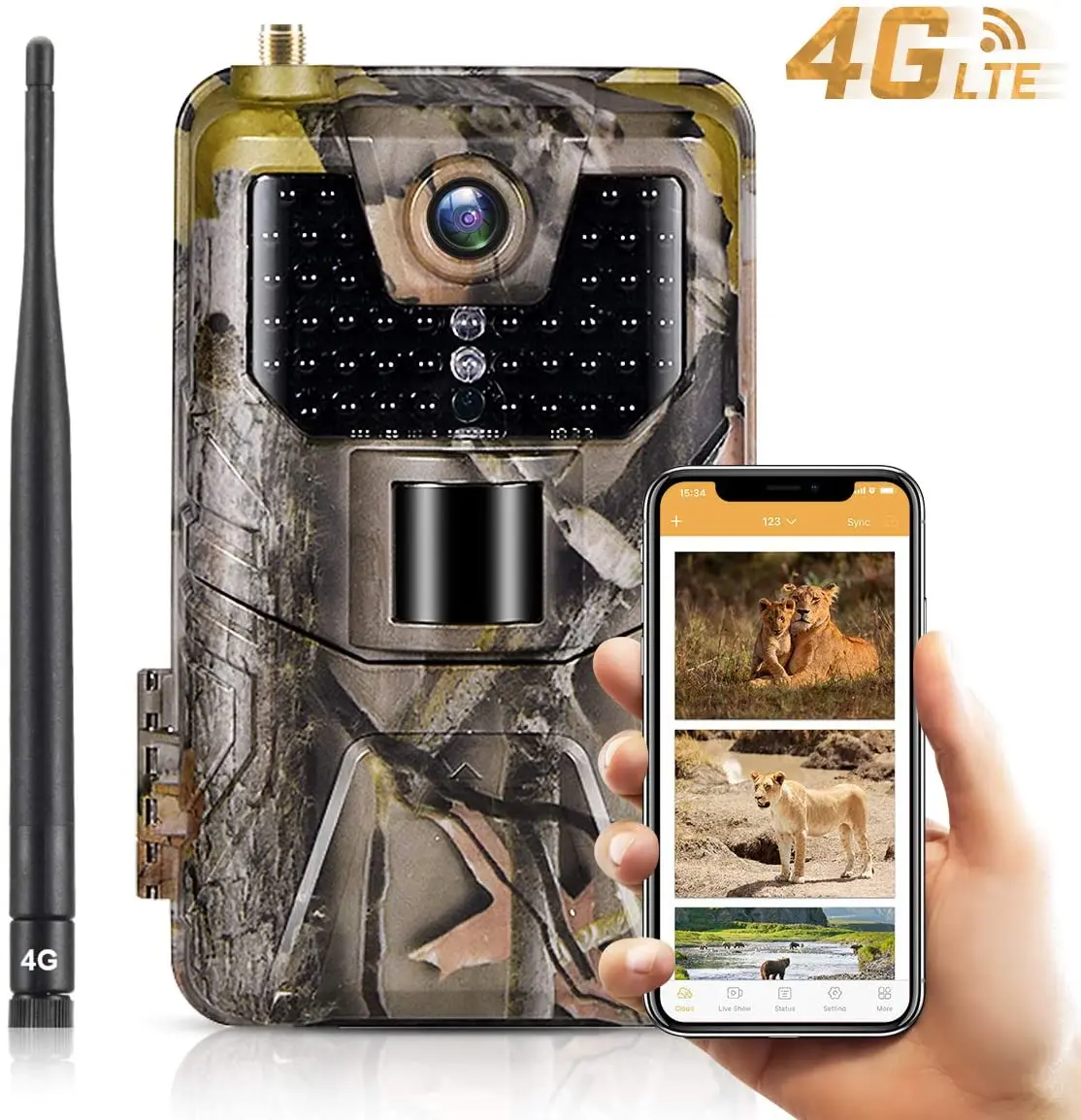 SUNTEKCAM LTE 4G Cellular Trail Cameras 20MP 1080 Wireless Camera Wildlife Monitoring with 120Detecting Range Motion Activated
SUNTEKCAM LTE 4G Cellular Trail Cameras 20MP 1080 Wireless Camera Wildlife Monitoring with 120Detecting Range Motion Activated