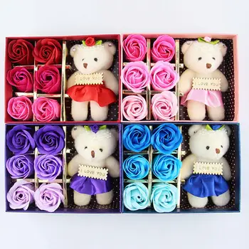 BLUELANS 6Pcs Artificial Soap Rose Flower Bear Doll Valentine Day Gift Party Decoration Valentine's Day present stand jewelry
BLUELANS 6Pcs Artificial Soap Rose Flower Bear Doll Valentine Day Gift Party Decoration Valentine's Day present stand jewelry