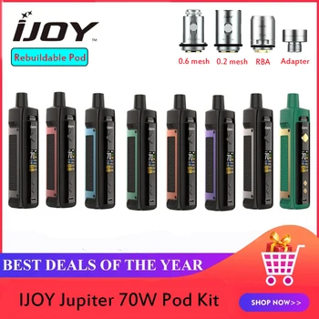 IJOY Jupiter 70W Pod Kit 0.6/0.2ohm Mesh Coil RBA Coil with 5ml Pod Cartridge 0.96 inch Screen Vaporizer Vape Kit Vs Vinci X
IJOY Jupiter 70W Pod Kit 0.6/0.2ohm Mesh Coil RBA Coil with 5ml Pod Cartridge 0.96 inch Screen Vaporizer Vape Kit Vs Vinci X