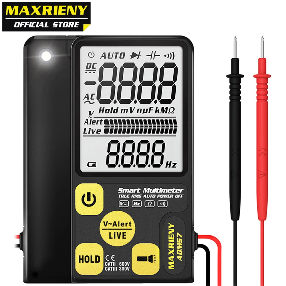MAXRIENY ADMS7 Digital Multimeter Multifunction Voltmeter Voltage Frequency Resistance Ohm NVC Continuity Tester multimetro
MAXRIENY ADMS7 Digital Multimeter Multifunction Voltmeter Voltage Frequency Resistance Ohm NVC Continuity Tester multimetro