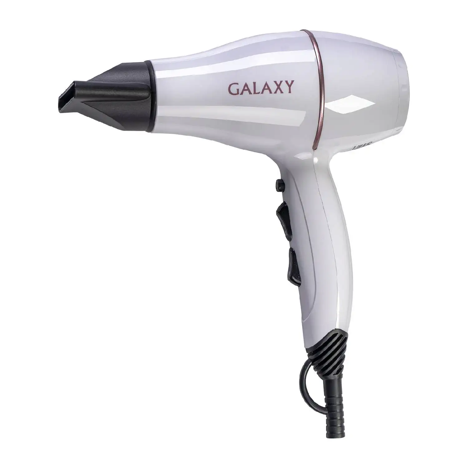 Фен Galaxy GL 4302 (Мощность 2000 Вт, 2 скорости потока воздуха, 3 температурных режима, функция подачи холодного воздуха, 2 насадки-концентратора, защита от перегрева)