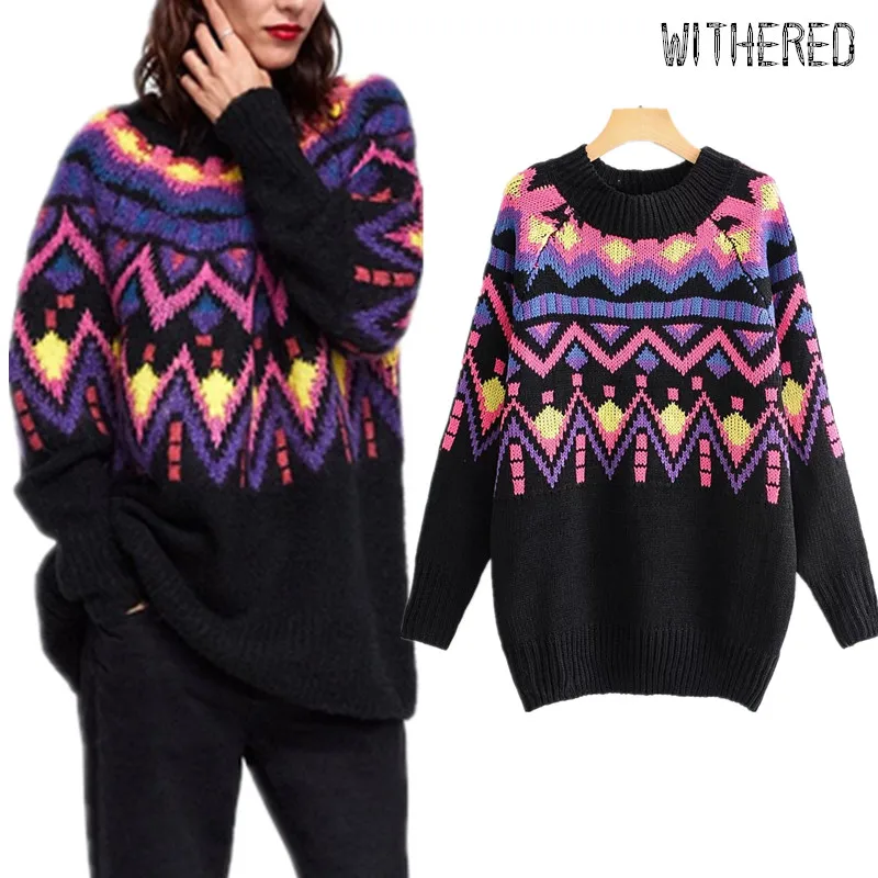 Withered winter sweaters women indie folk vintage Jacquard weave oversize loose thick pull femme sweaters women pullovers tops
Withered winter sweaters women indie folk vintage Jacquard weave oversize loose thick pull femme sweaters women pullovers tops