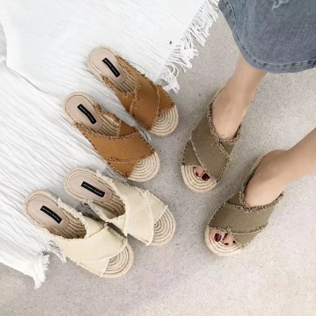 espadrilles peep toe flat sandals