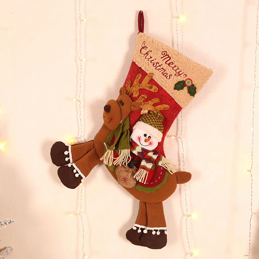 christmas candy bag christmas stockings santa socks snowman
