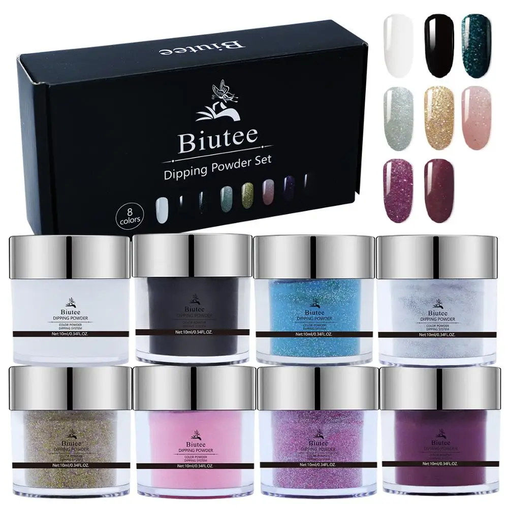 BIUTEE 8Colors10ML Dipping Nail Powder Set Gradient Acrylic Dip Powders Glitter Decoration Lasting Than UV Gel Without Lamp Cure
BIUTEE 8Colors10ML Dipping Nail Powder Set Gradient Acrylic Dip Powders Glitter Decoration Lasting Than UV Gel Without Lamp Cure