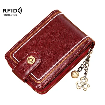 RFID Genuine Leather Wallet for Women Anti-theft Brush Multi Slots Organ Credit Card Holder for Lady Printing Zipper Coin Pocket
RFID Genuine Leather Wallet for Women Anti-theft Brush Multi Slots Organ Credit Card Holder for Lady Printing Zipper Coin Pocket