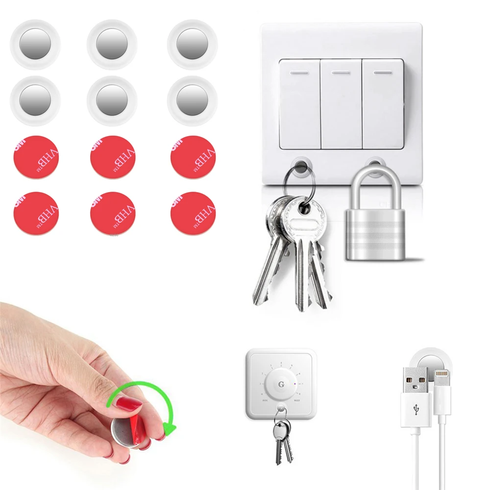 6 Packs Magnetic Key Holder Wall Mounted Strong Racks - Without Drilling Easily Installed By Applying Adhesive | Дом и сад