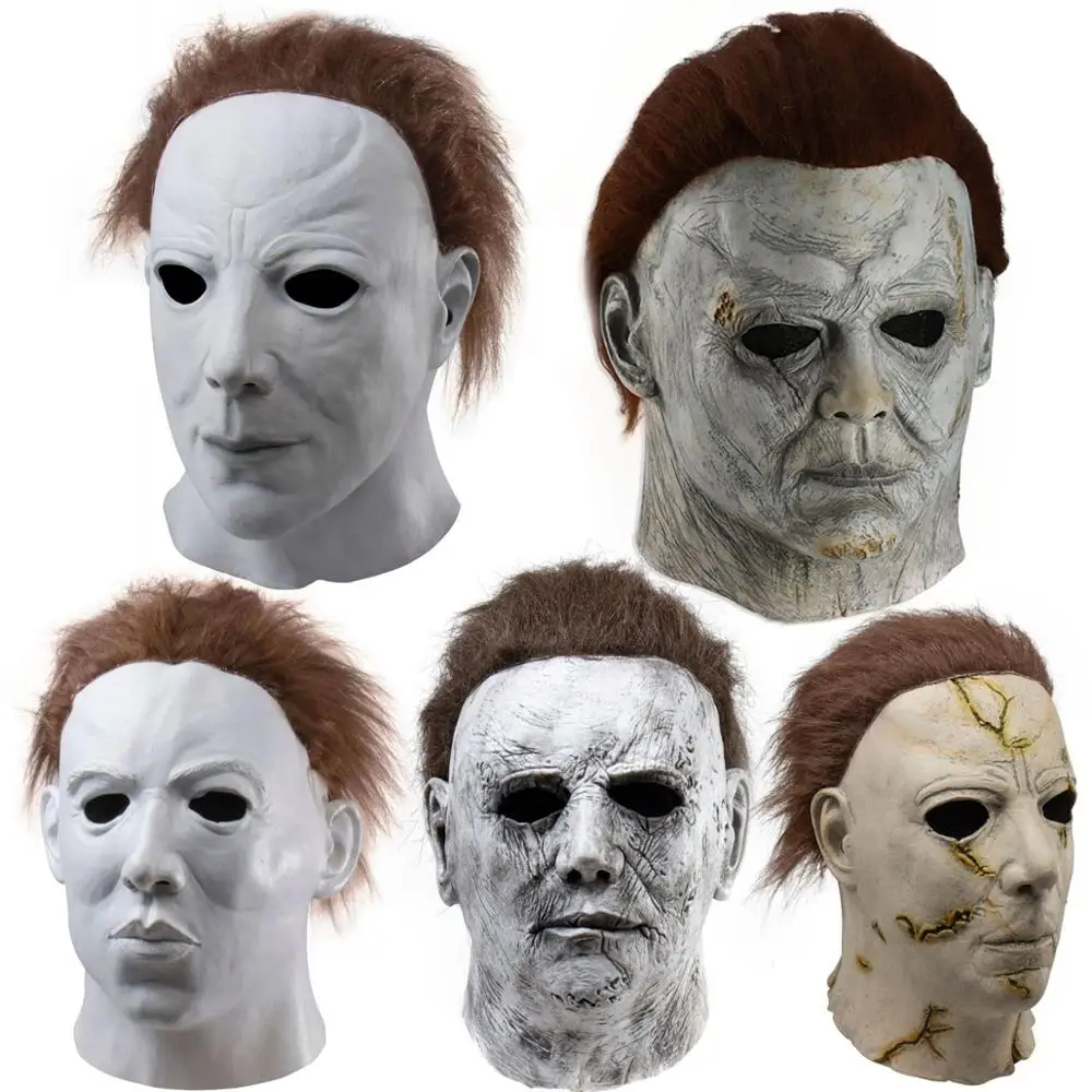 

Halloween Mask Michael Myers Scary Cosplay Mask Headgear Adult Movie Horror Latex Full Face Helmet Carnival Party Costume Props