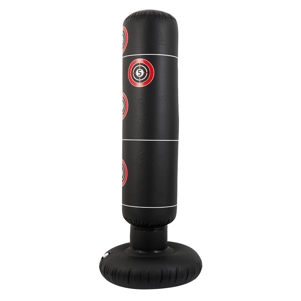 Tool - 1.6M Inflatable Stress Punching Tower Bag Boxing Standing Tumbler Muay Training Pressure Relief Bounce Back Sandbag with Pump