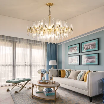 The most fashionable lighting post-modern light luxury crystal living room chandelier American Creative all copper dining room
The most fashionable lighting post-modern light luxury crystal living room chandelier American Creative all copper dining room