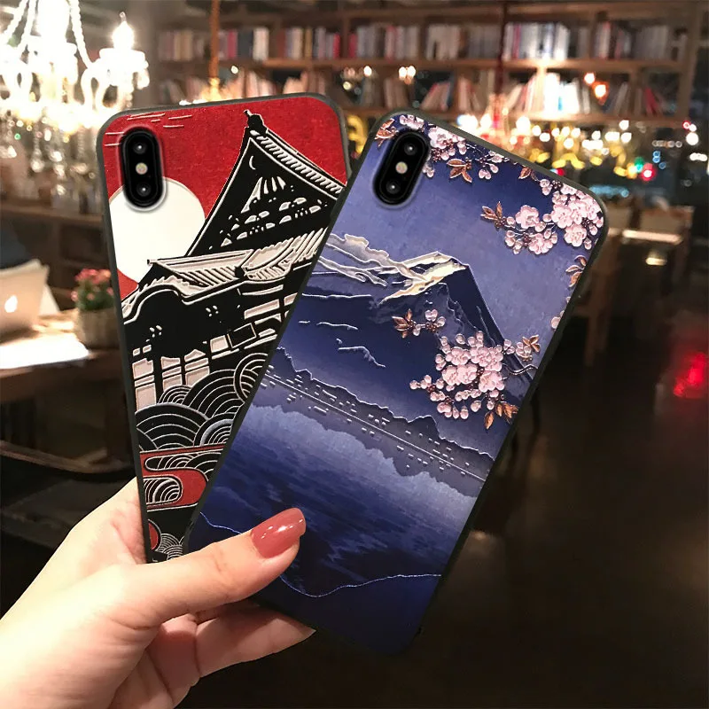 Чехол Fuji Koi с японским креплением для телефона iPhone X 8 7 6S Plus мягкая задняя крышка из