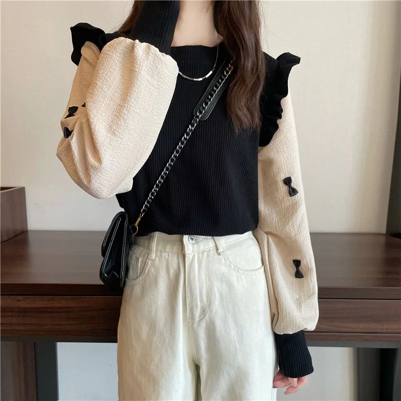 Puff sleeve heavy embroidered bowknot round neck pullover all-match western style shirt top
Puff sleeve heavy embroidered bowknot round neck pullover all-match western style shirt top