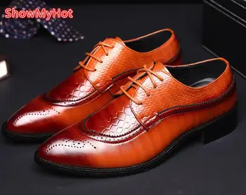 ShowMyHot Men Pointy PU Leather Business Dress Shoes Classic Crocodile Pattern Formal Shoe Male Party Wedding Footwear plus46 48
ShowMyHot Men Pointy PU Leather Business Dress Shoes Classic Crocodile Pattern Formal Shoe Male Party Wedding Footwear plus46 48