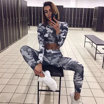 2020 Sportswear Woman Gym Clothing Dry Fit Sports Fitness Suit Camouflage Workout Clothes Women Tracksuit kit new gray
2020 Sportswear Woman Gym Clothing Dry Fit Sports Fitness Suit Camouflage Workout Clothes Women Tracksuit kit new gray