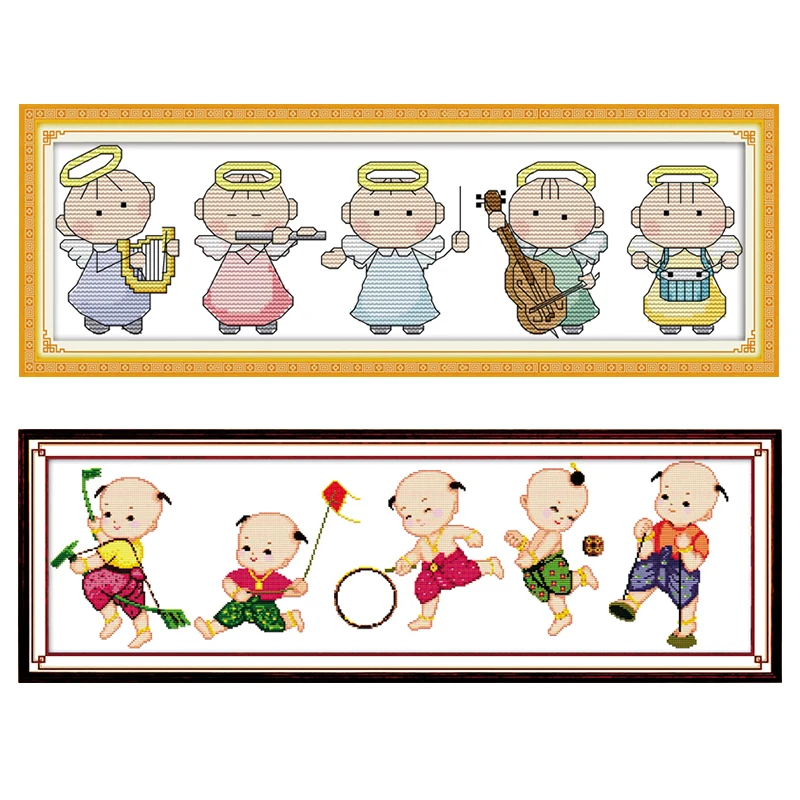Joy Sunday Stamped Cross Stitch Kits Angel Band Patterns 14CT 11CT Counted Print Craft Decor Handmade Embroidery Needlework Sets
Joy Sunday Stamped Cross Stitch Kits Angel Band Patterns 14CT 11CT Counted Print Craft Decor Handmade Embroidery Needlework Sets