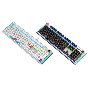 K968 USB Wired Mechanical Keyboard 104 Keys Blue Switch Backlit 30 Lights Gaming Keyboard for PC Computer
K968 USB Wired Mechanical Keyboard 104 Keys Blue Switch Backlit 30 Lights Gaming Keyboard for PC Computer