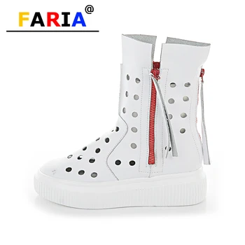 New fashion hollow out Genuine leather double Zip Mid-Calf boots women off white flat platform summer shoes botas mujer sandals
New fashion hollow out Genuine leather double Zip Mid-Calf boots women off white flat platform summer shoes botas mujer sandals