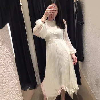 2020 Early Spring New Model Fashion Elegant Puff Sleeve Irregular Pleated White Tulle Dress Size S M L Free Shipping Worldwide
2020 Early Spring New Model Fashion Elegant Puff Sleeve Irregular Pleated White Tulle Dress Size S M L Free Shipping Worldwide