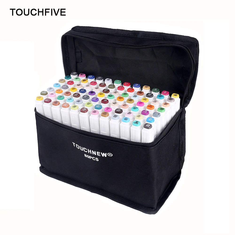 

TouchFIVE 30/40/60/80/168 Color Art Markers Set Dual Headed Artist Sketch Oily Alcohol based markers For Animation Manga