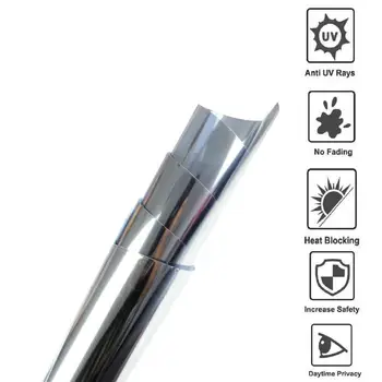 Mirror Window Film One Way Heat Control Adhesive Daytime Sun Glare Reduction 24" Width Various sizes
Mirror Window Film One Way Heat Control Adhesive Daytime Sun Glare Reduction 24" Width Various sizes