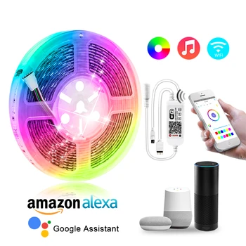 5M 12V 5050 SMD Diode RGB Tape APP Control Smart Wifi LED Strip RGBW RGBWW Ribbon TV Backlight for Amazon Alexa Echo Google Home
5M 12V 5050 SMD Diode RGB Tape APP Control Smart Wifi LED Strip RGBW RGBWW Ribbon TV Backlight for Amazon Alexa Echo Google Home