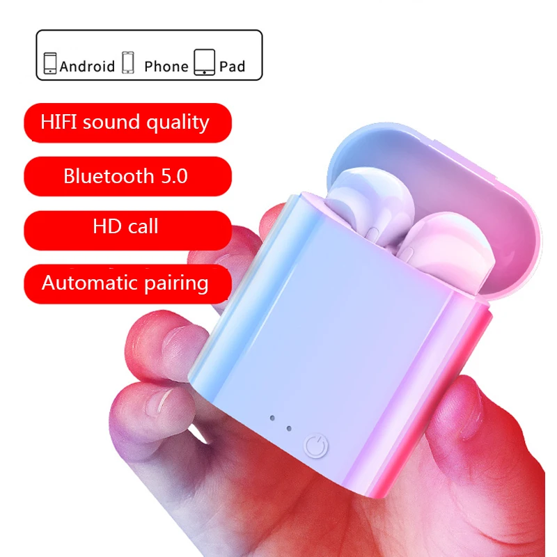 I7 Tws наушники беспроводные Bluetooth 5 0 мини-наушники с микрофоном зарядное
