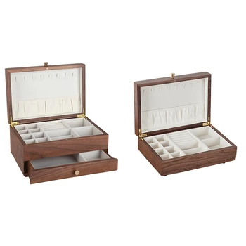 Travel Jewelry Box Women Wooden Rectangle Packaging Necklace Rings Earrings Storage Organizer Display Gift Boxes Case 
Travel Jewelry Box Women Wooden Rectangle Packaging Necklace Rings Earrings Storage Organizer Display Gift Boxes Case