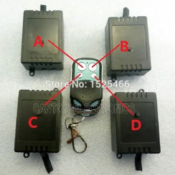 433Mhz 4 Key EV1527 Remote Control + 4pcs one Channel Relay Wireless Controller AC Smart Switch kit
433Mhz 4 Key EV1527 Remote Control + 4pcs one Channel Relay Wireless Controller AC Smart Switch kit