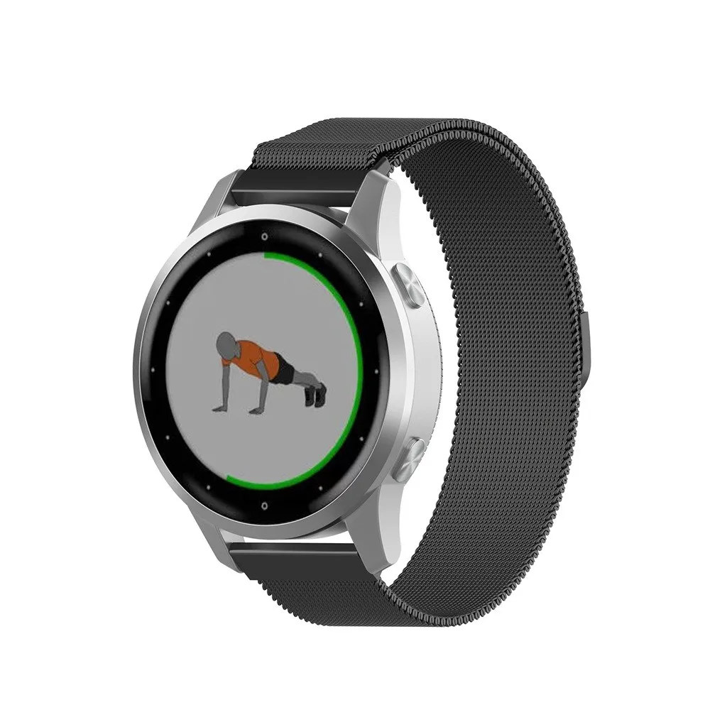 Ouhaobin ремешок для часов Garmin Vivoactive 4S из нержавеющей стали Браслет 18 мм умный