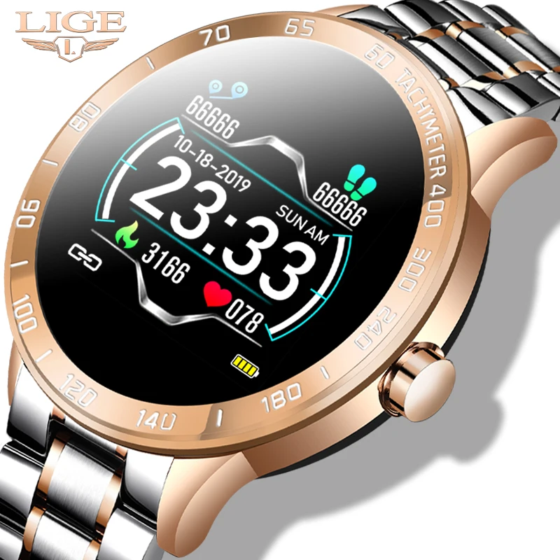 LIGE New Steel belt Smart watch Men Heart Rate Sphygmomanometer waterproof Smartwatch Sports multi Function Mode Fitness tracker
LIGE New Steel belt Smart watch Men Heart Rate Sphygmomanometer waterproof Smartwatch Sports multi Function Mode Fitness tracker