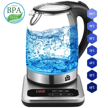 Glass Electric Kettle 1.7 L LED Tea Kettles Temperature control 60-100 ° C Keep Warm function Stainless Steel ForMe FKG1017
Glass Electric Kettle 1.7 L LED Tea Kettles Temperature control 60-100 ° C Keep Warm function Stainless Steel ForMe FKG1017