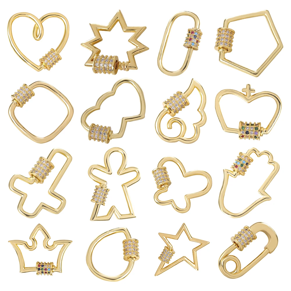 JUYA Gold Plated Screw Clasps Hook Jewelry Accessories For Bracelets Necklace Cubic Zirconia Heart Diy Charms Fastener Connector
JUYA Gold Plated Screw Clasps Hook Jewelry Accessories For Bracelets Necklace Cubic Zirconia Heart Diy Charms Fastener Connector