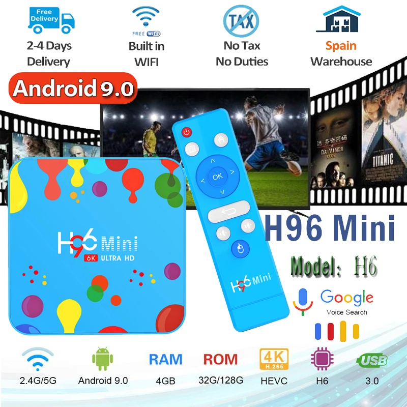 Smart-Tv-Box Google-Player Rockchip H96mini Android-Set model:h6 WIFI Quad-Core BT4.2 6K Android 9.0 128GB Smart-Tv Android
Smart-Tv-Box Google-Player Rockchip H96mini Android-Set model:h6 WIFI Quad-Core BT4.2 6K Android 9.0 128GB Smart-Tv Android