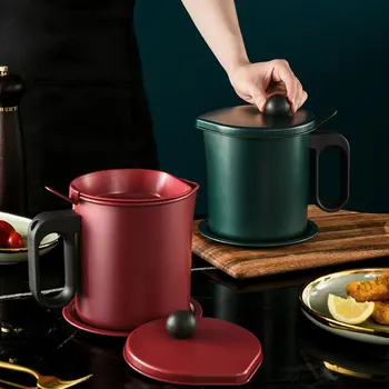 Kitchen Storage Oil Strainer Grease Pot 1.7l Aluminum Oil Storage Can Container With Fine Mesh Filter Dust Lid Anti Slip Plate
Kitchen Storage Oil Strainer Grease Pot 1.7l Aluminum Oil Storage Can Container With Fine Mesh Filter Dust Lid Anti Slip Plate