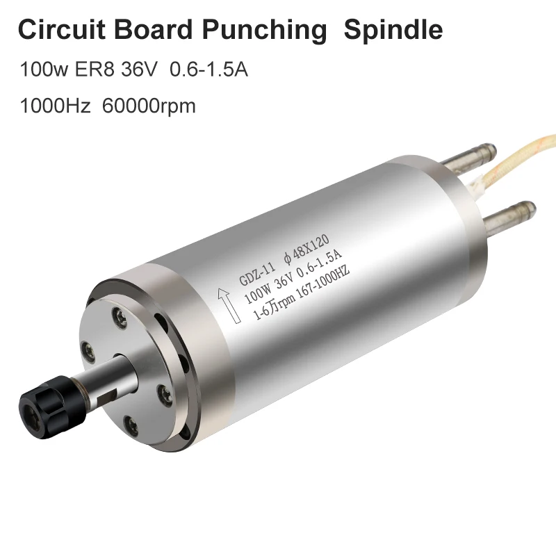 GDZ-11 HQD Spindle 100w 0.1kw ER8 60000rpm Circuit Board Perforated Water-Cooled Self-Cooling Spindle For CNC Router Engraving
GDZ-11 HQD Spindle 100w 0.1kw ER8 60000rpm Circuit Board Perforated Water-Cooled Self-Cooling Spindle For CNC Router Engraving