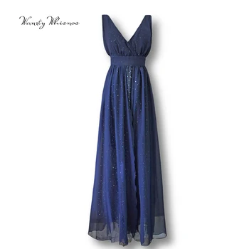2020 Evening Dress Blue Long Sexy Backless Chiffon Sleeveless Deep V Neck Sequined Chiffon Formal Party Gown Dresses
2020 Evening Dress Blue Long Sexy Backless Chiffon Sleeveless Deep V Neck Sequined Chiffon Formal Party Gown Dresses