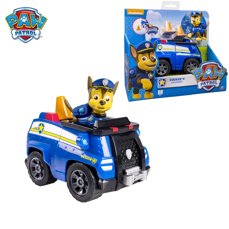 

Original Box Paw Patrol Chase's Cruiser Vehicle Toy Set Anime Action Figure Model Cars Spin Master Toy Kid Gift