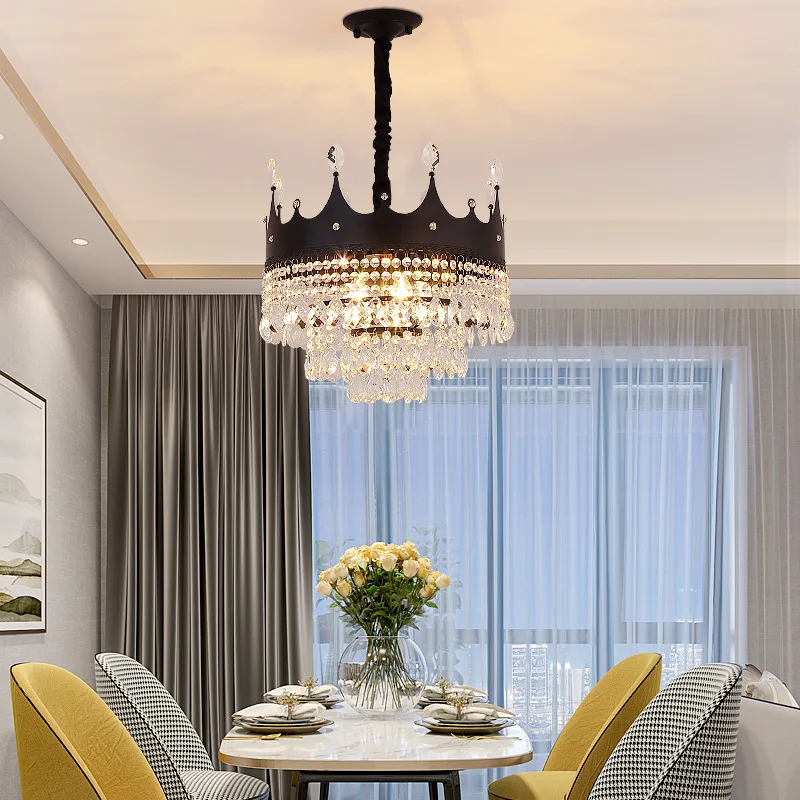 Golden crown led chandelier for dining living room shop hanging lamp fixture Matte black/gold
Golden crown led chandelier for dining living room shop hanging lamp fixture Matte black/gold