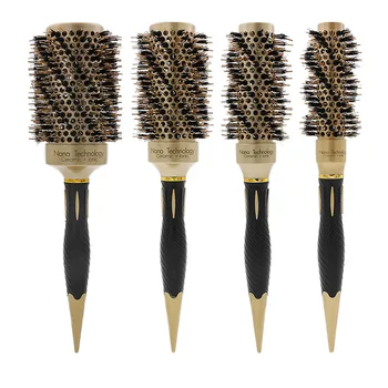 Double Layers Gold Hair Round Ceramic Hairbrush 4 Sizes Boar Bristle Thermal Brush For Hair Curling Aluminum Barrel Comb 1446 
Double Layers Gold Hair Round Ceramic Hairbrush 4 Sizes Boar Bristle Thermal Brush For Hair Curling Aluminum Barrel Comb 1446