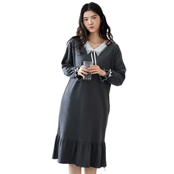 2020 new loose long-sleeved dress autumn long-sleeved nightdress female princess style sweet plus size 
2020 new loose long-sleeved dress autumn long-sleeved nightdress female princess style sweet plus size