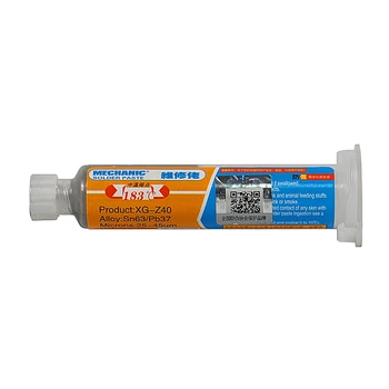 BGA Repairing 10cc Needle Shaped Xg-z40 Solder Paste Flux Sn63/Pb37 25-45um Syringe
BGA Repairing 10cc Needle Shaped Xg-z40 Solder Paste Flux Sn63/Pb37 25-45um Syringe