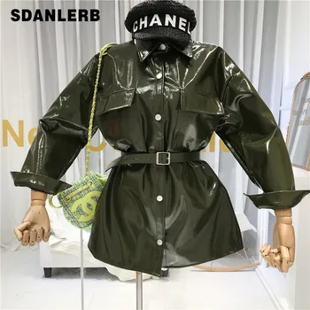 Leather Jacket Women 2019 New Autumn Bright PU Leather Coat with Belt Women's Slim Medium Long Leather Jacket Pure Color
Leather Jacket Women 2019 New Autumn Bright PU Leather Coat with Belt Women's Slim Medium Long Leather Jacket Pure Color