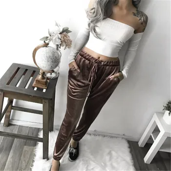 Women Casual Velvet Pants Autumn Winter Lady's Warm Pants Women's Clothing Lace-up Long Trousers 
Women Casual Velvet Pants Autumn Winter Lady's Warm Pants Women's Clothing Lace-up Long Trousers