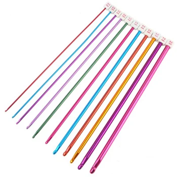 2-8mm 11PCs/Set Tunisian Afghan Crochet Set Color Alumina Knitting Needles DIY Hand Crocheted sweater scarf tool 27cm length 
2-8mm 11PCs/Set Tunisian Afghan Crochet Set Color Alumina Knitting Needles DIY Hand Crocheted sweater scarf tool 27cm length