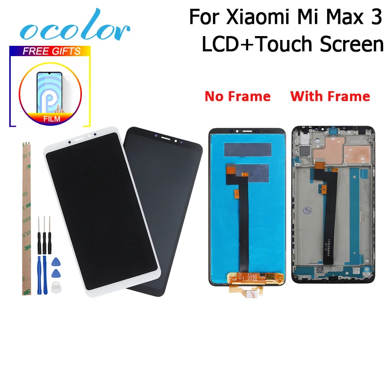 Ocolor для Xiaomi Mi Max 3 ЖК дисплей и сенсорный экран с рамкой + пленка в сборе