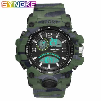 SYNOKE Men's Military Watch Outdoor LED Clock Camouflage Sport Watch Male relogios masculino Sport Watch Men S Shock 2019 New
SYNOKE Men's Military Watch Outdoor LED Clock Camouflage Sport Watch Male relogios masculino Sport Watch Men S Shock 2019 New