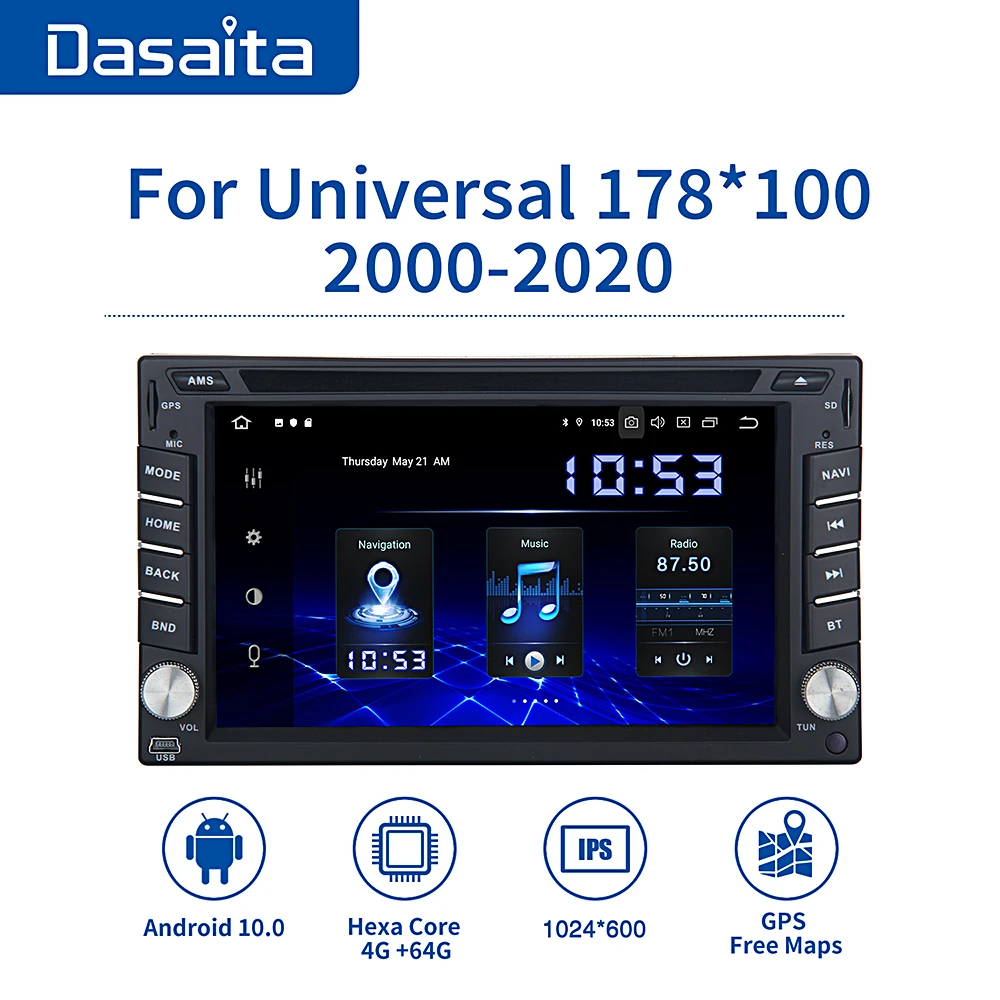 6.2" Touch Screen Android 10.0 Universal 2 Din Radio Car Multimedia System GPS Navigation MAX10
6.2" Touch Screen Android 10.0 Universal 2 Din Radio Car Multimedia System GPS Navigation MAX10